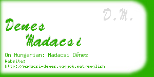 denes madacsi business card